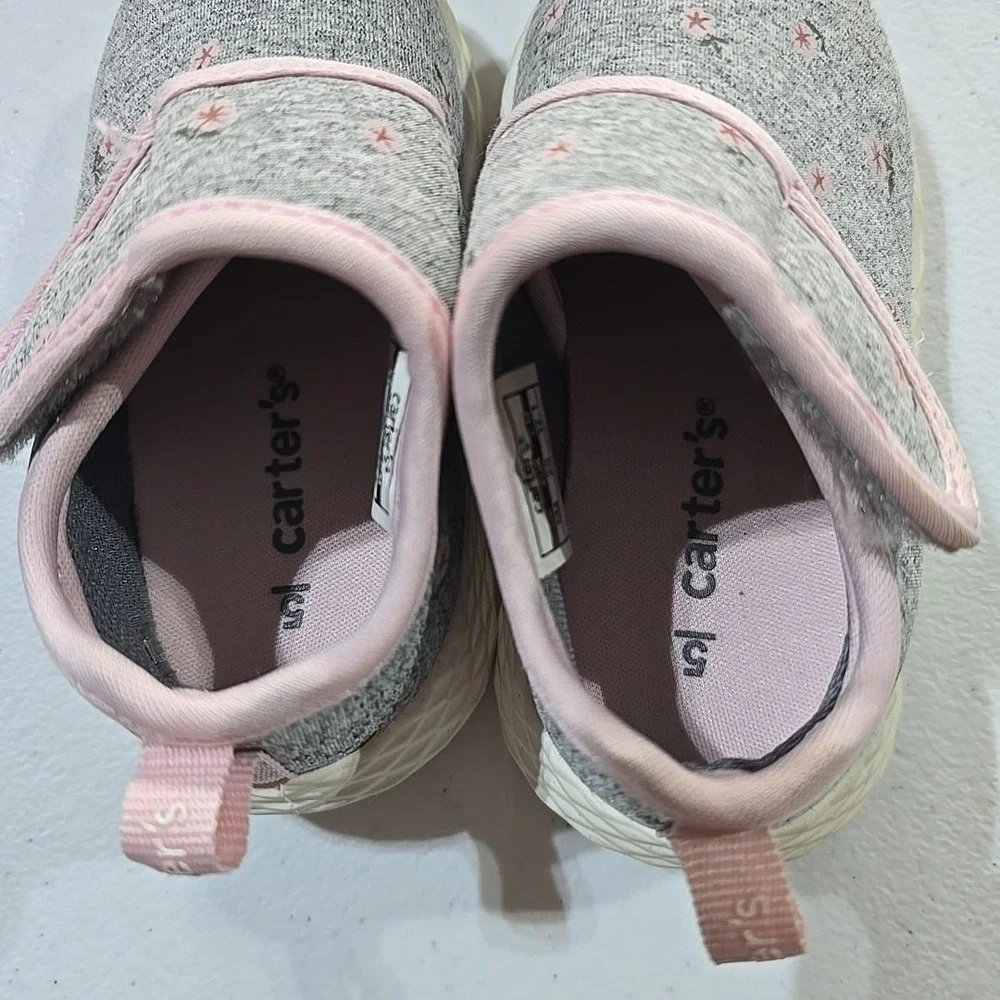 Carter's Baby Girl Floral Gray Walking Sneakers Cat And Jack Pink Size‎ 5c
